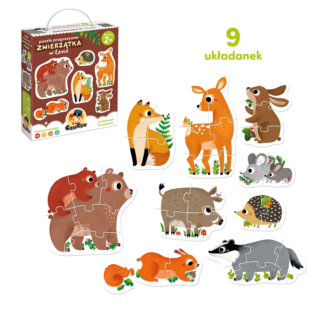 CZUCZU PUZZLE PROGREYSWNE ZWIERZATKA W LESIE
