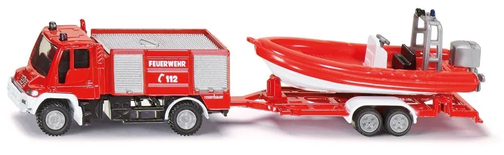 SIKU 1636 STRAŻ POŻARNA UNIMOG Z ŁODZIĄ