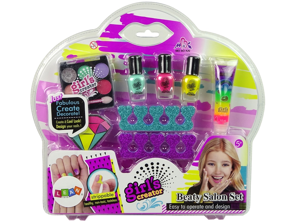 Zestaw Lakier do Paznokci Cienie Do Powiek Tęczowy