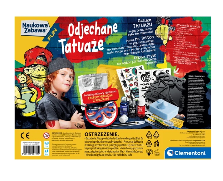 Naukowa Zabawa Odjechane Tatuaże Clementoni 50721