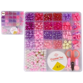 Zestaw Koralików Do Robienia Biżuterii Różowe Zawi