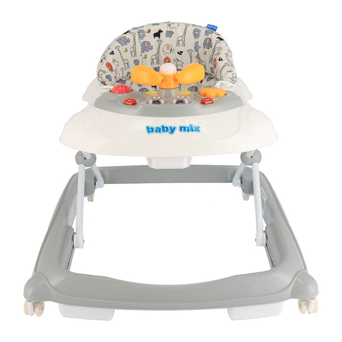 BABYMIX CHODZIK Z KIEROWNICĄ 47976 SZARY