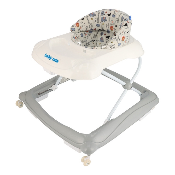 BABYMIX CHODZIK Z KIEROWNICĄ 47976 SZARY