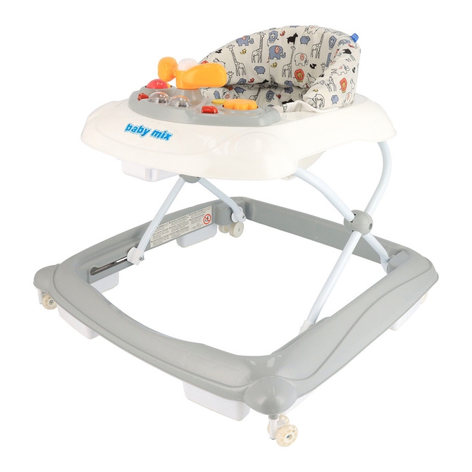 BABYMIX CHODZIK Z KIEROWNICĄ 47976 SZARY