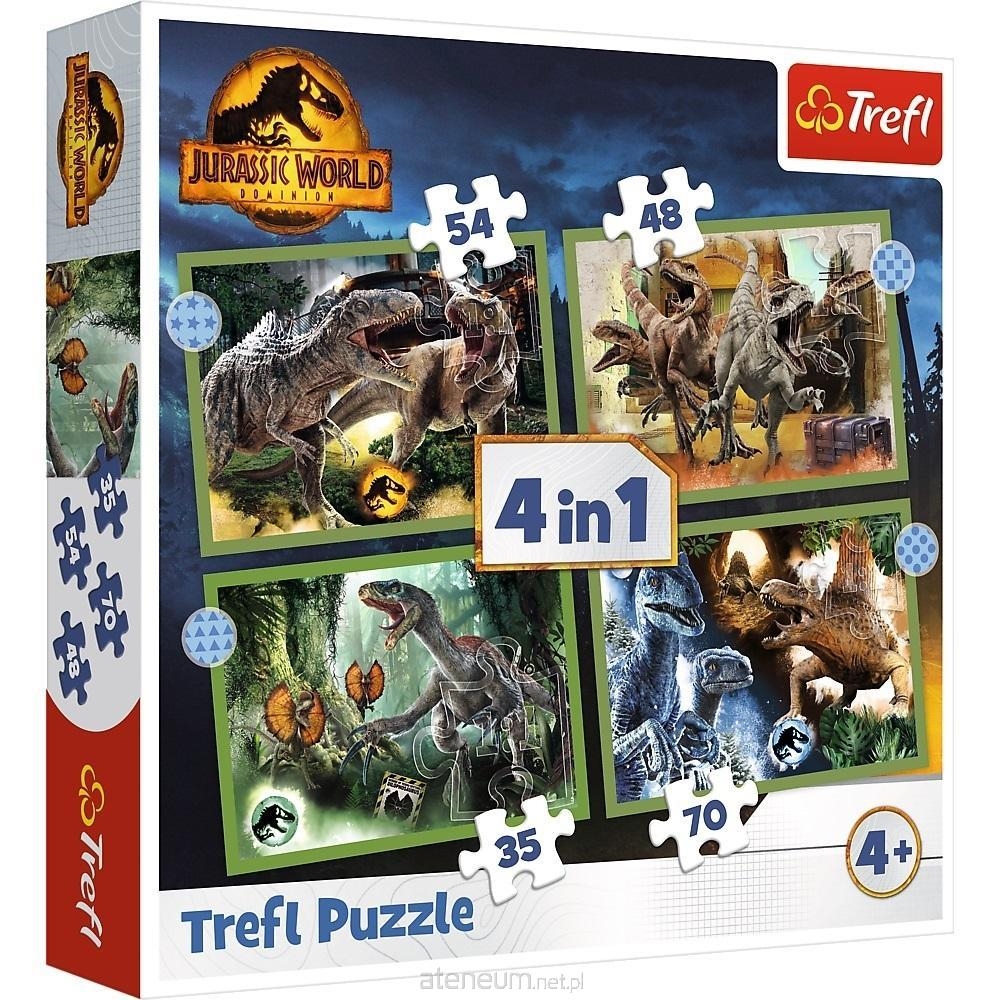 Puzzle - 4w1 - Groźne dinozaury 34607