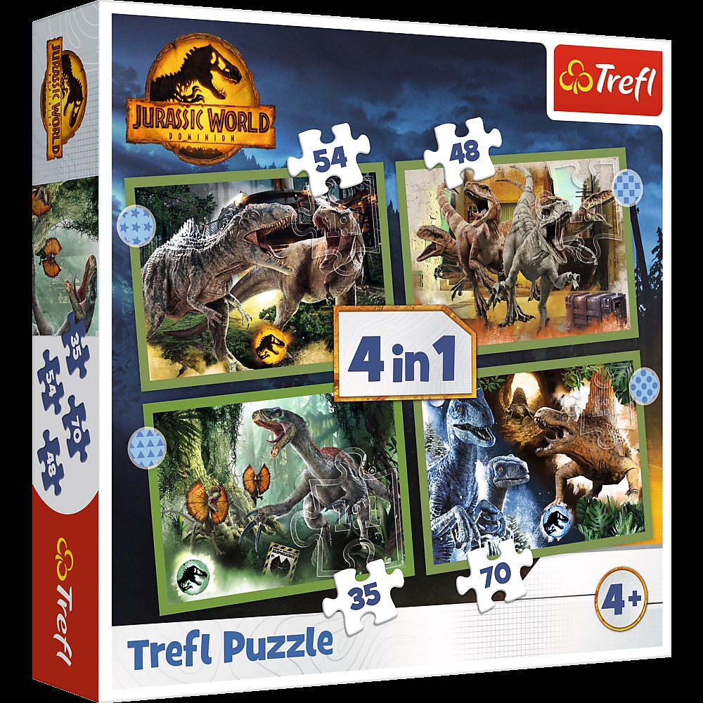 Puzzle - 4w1 - Groźne dinozaury 34607