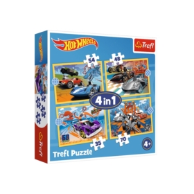 Puzzle - 4w1 - Pojazdy Hot Wheels - 34627