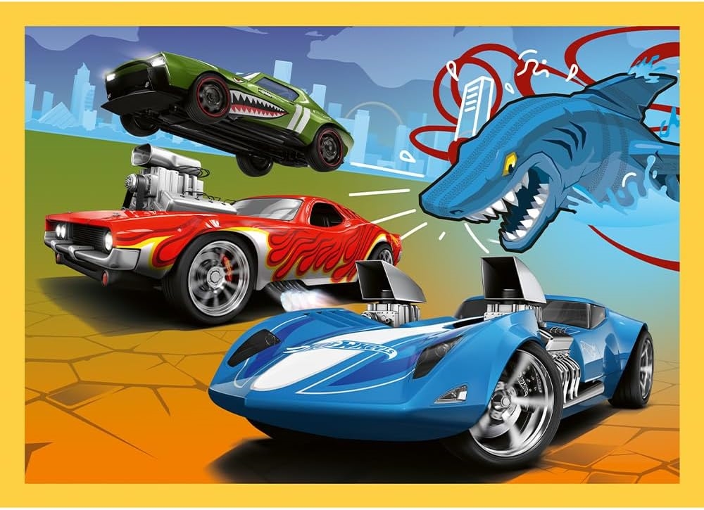 Puzzle - 4w1 - Pojazdy Hot Wheels - 34627