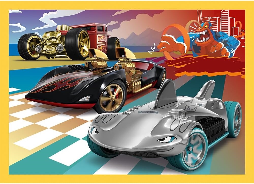 Puzzle - 4w1 - Pojazdy Hot Wheels - 34627