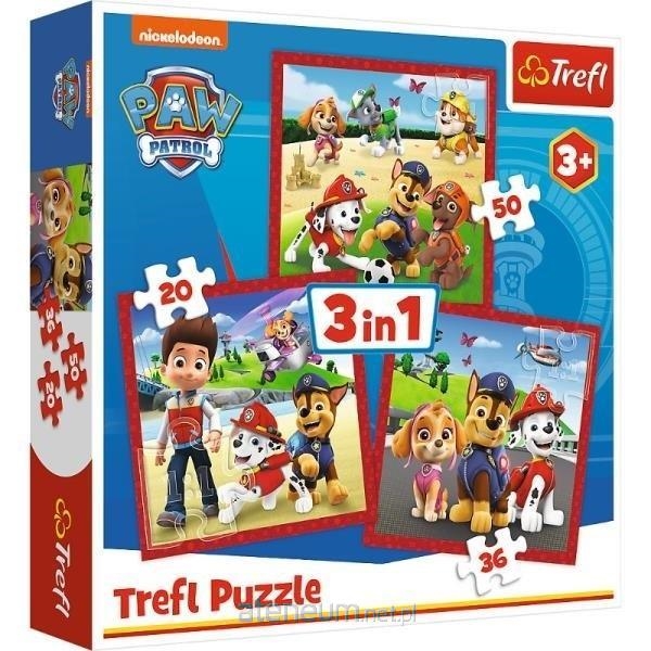 Puzzle 3w1 Wesołe Pieski Psi Patrol Trefl 34867