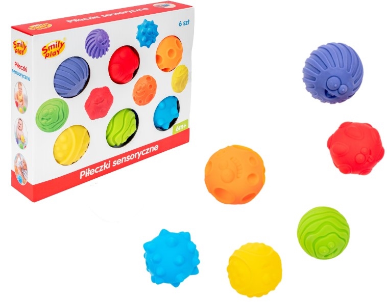 SMILY PLAY PIŁKI SENSORYCZNE 6SZT.