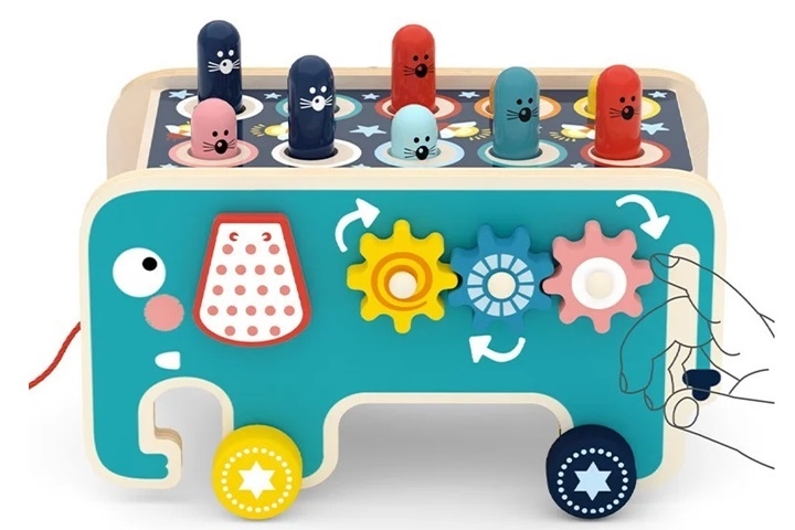 DREWNIANY SŁONIK EDUKACYJNY