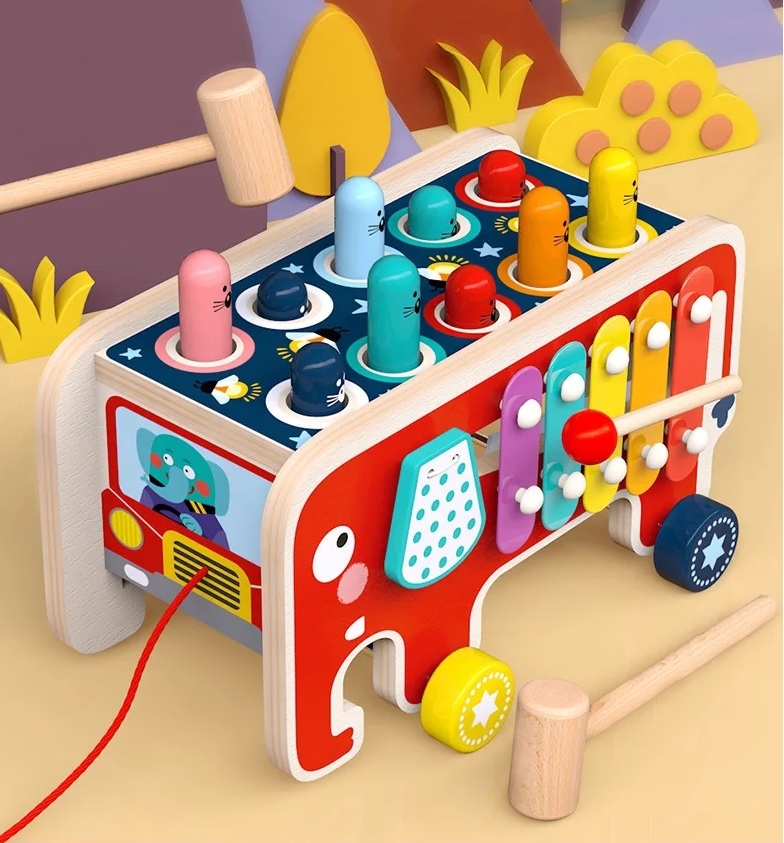 DREWNIANY SŁONIK EDUKACYJNY