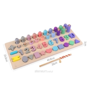 DREWNIANA MAGNETYCZNA UKŁADANKA MONTESSORI PASTELO