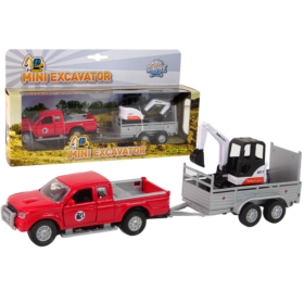 Auto z przyczepą z koparką 13+9cm HKG086 10794