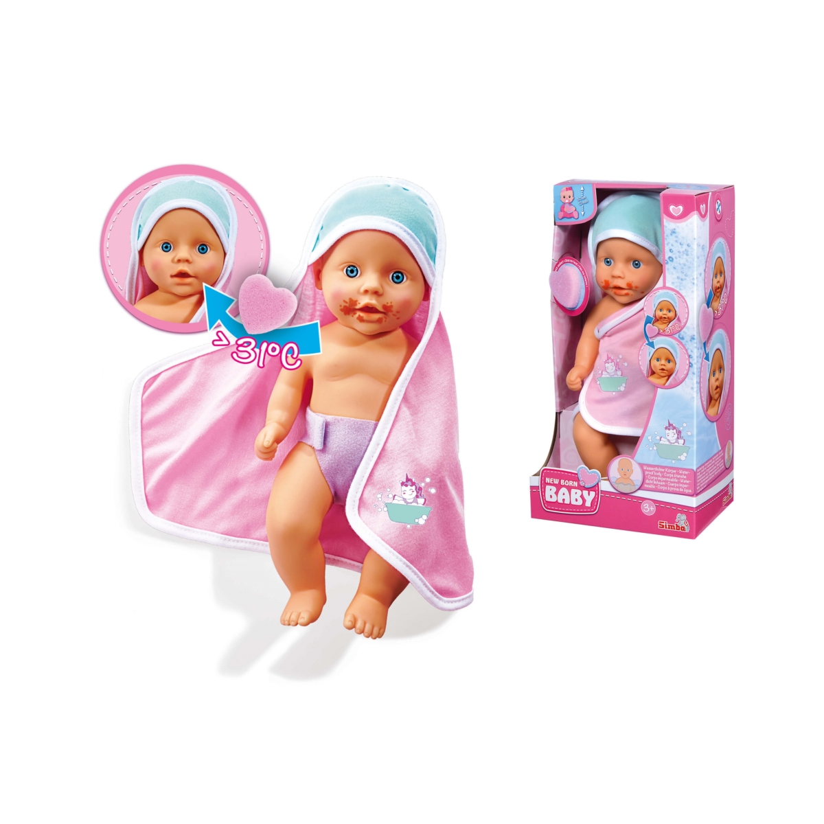 *****New Born brudny bobas30cm do kąpieli 503-0006