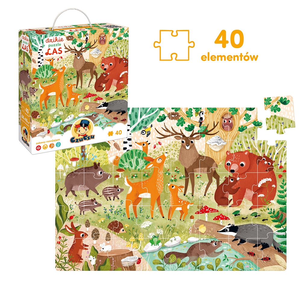 CZUCZU DZIKIE PUZZLE LAS 40 EL.