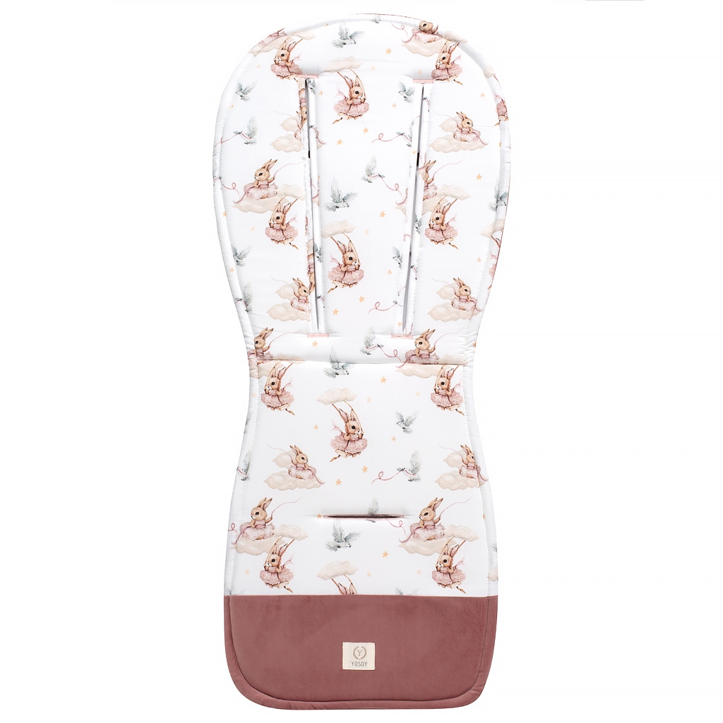YOSOY WKŁADKA DO WÓZKA Z VELVETEM TUTU RABBITS 5PKT
