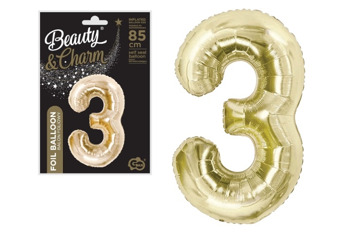 BALON FOLIOWY CYFRA 3