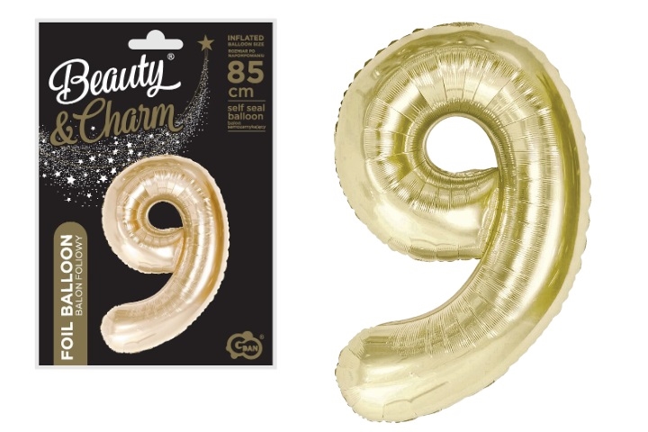 BALON FOLIOWY CYFRA 9