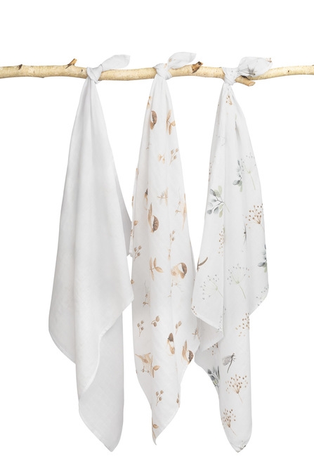 SENSILLO PIELUCHA MUŚLINOWA BIAŁA 3 SZT