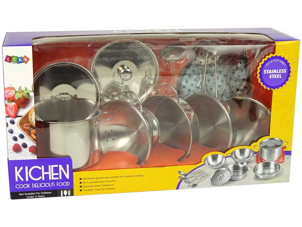 Zestaw Garnków Kuchennych Stal Nierdzewna Akcesori