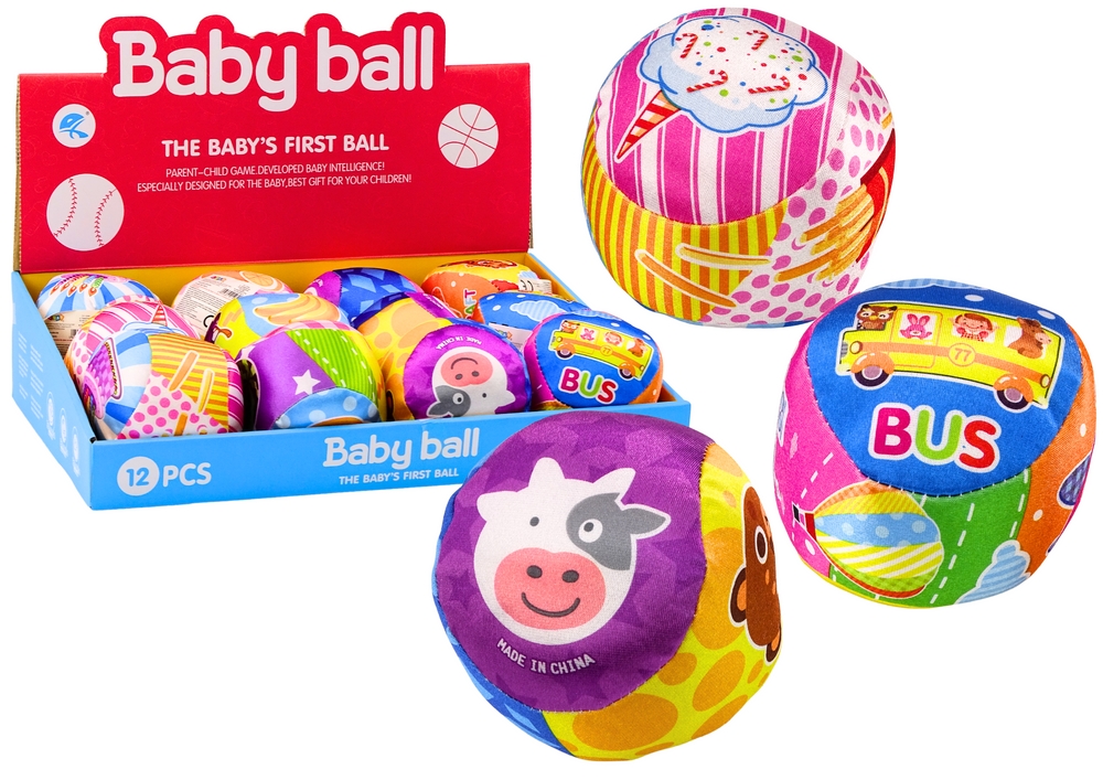 Miękka Piłeczka Z Grzechotką Kolorowa Piłka Zwierz