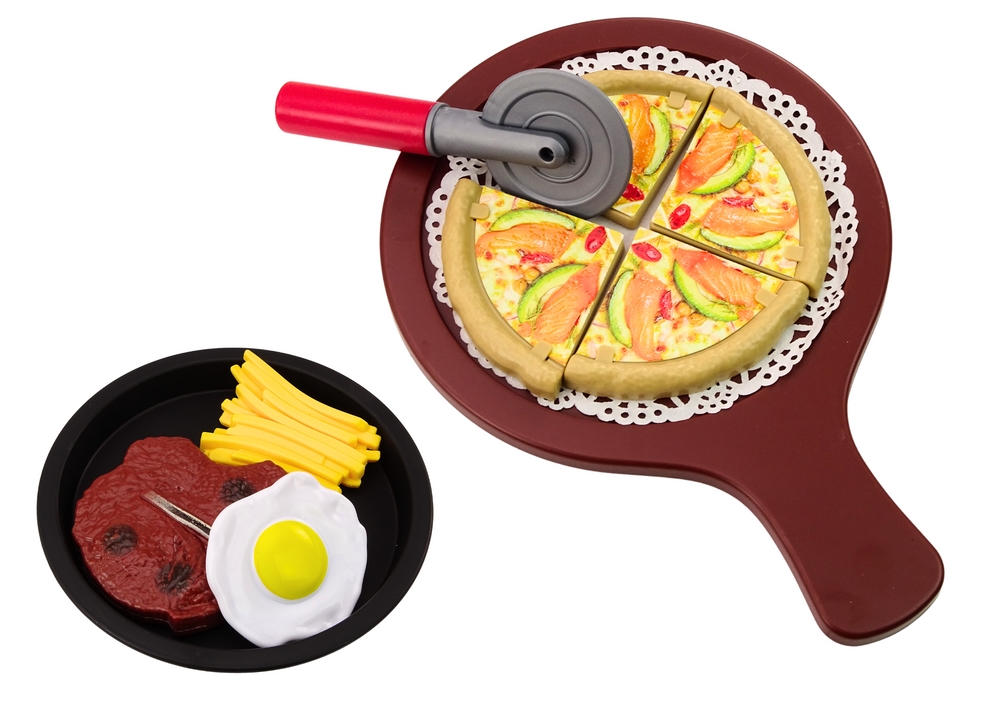 Zestaw Fast Food Owoce Stek Lody Akcesoria Pizza F