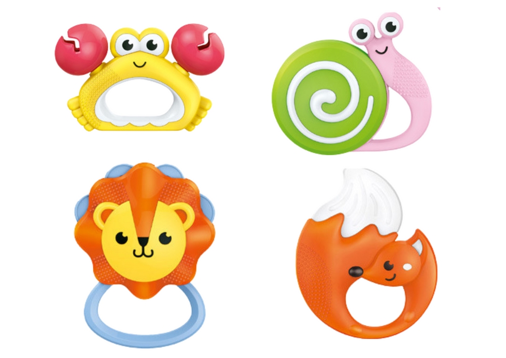 Zestaw Grzechotek Gryzaczków Dla Niemowląt Zwierzą