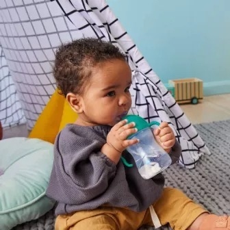 B.BOX BIDON ZE SŁOMKĄ 240ML LAZUROWY