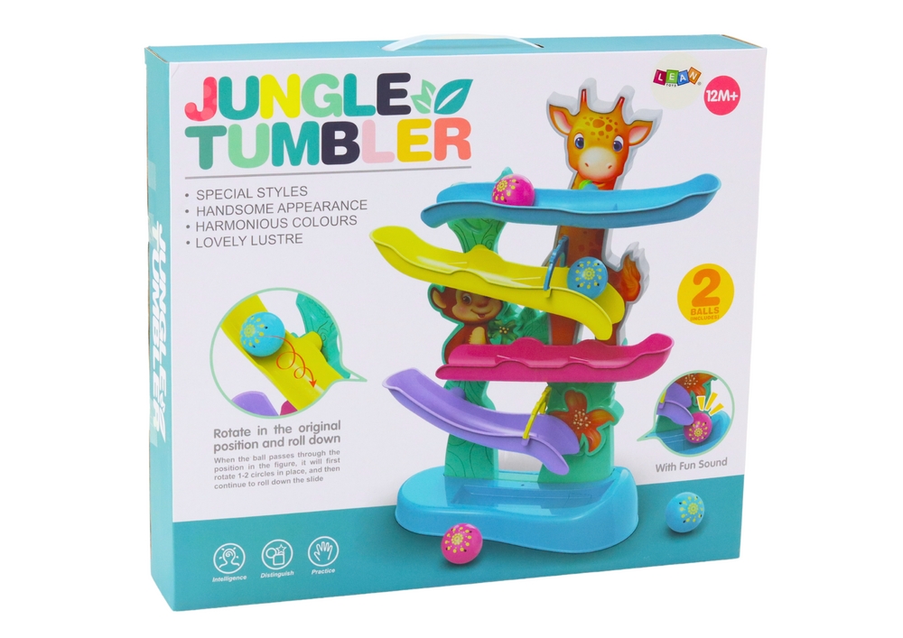 Zjeżdżalnia Dla Kulek Żyrafa Małpka Dźwięki Koloro