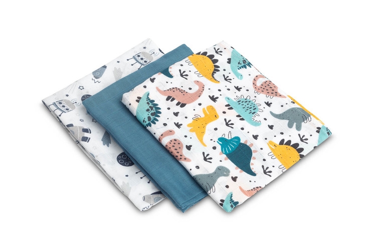 SENSILO PIELUCHY MUŚLINOWE NEBIESKIE 3PAK