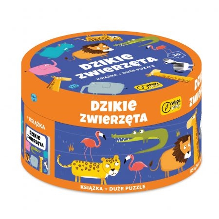 *****Na okrągło Dzik zwierz Puzzle i książka 58095