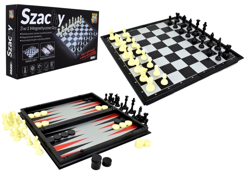 Gra Szachy 3w1 magnetyczne PRO Kids 91774