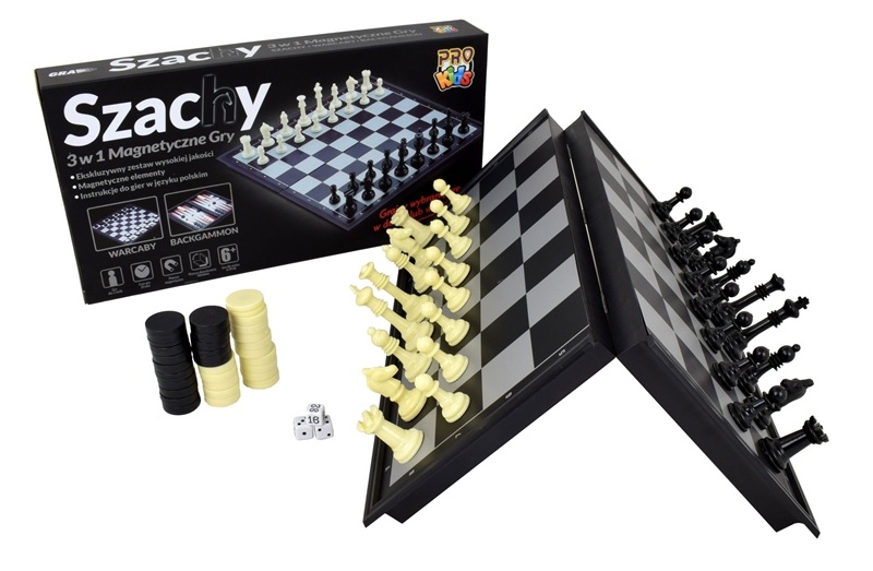 Gra Szachy 3w1 magnetyczne PRO Kids 91774