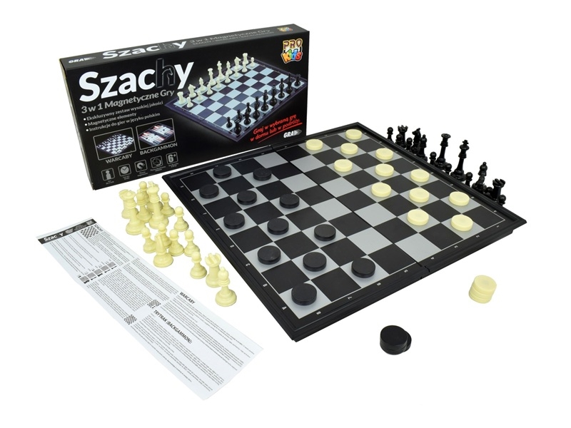 Gra Szachy 3w1 magnetyczne PRO Kids 91774