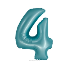 BALON FOLIOWY CYGFR 4 MATOWY NIEBIESKI