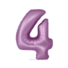 BALON FOLIOWY CYFRA 4 MATOWY LAWENDOWY