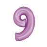 BALON FOLIOWY CYFRA 9 MATOWY LAWENDOWY