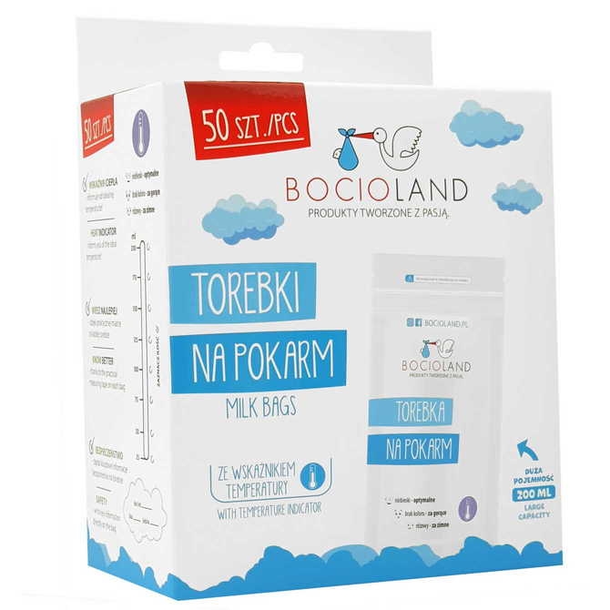 BOCIOLAND WORECZKI NA MLEKO 200ML 50SZT.