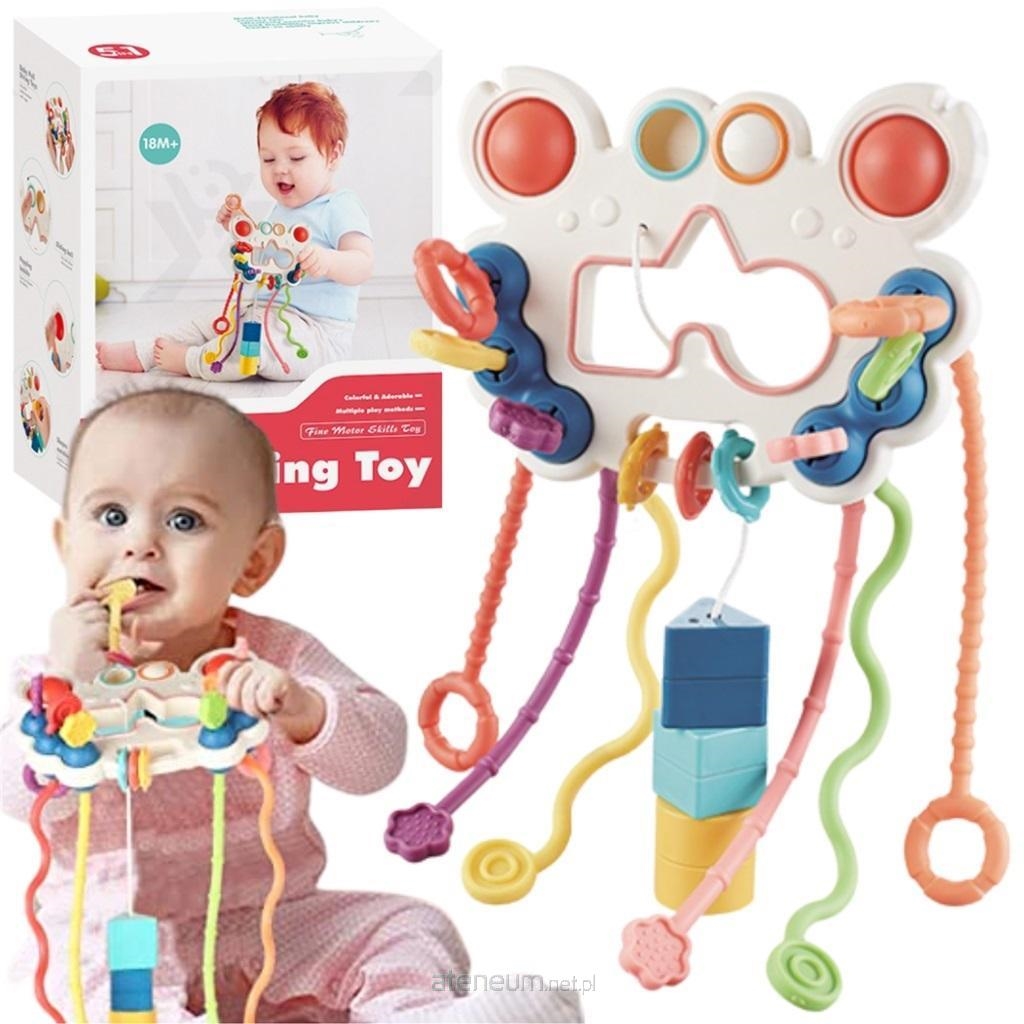 PULL STRING TOY GRYZAK SENSORYCZNY KRAB 6W1