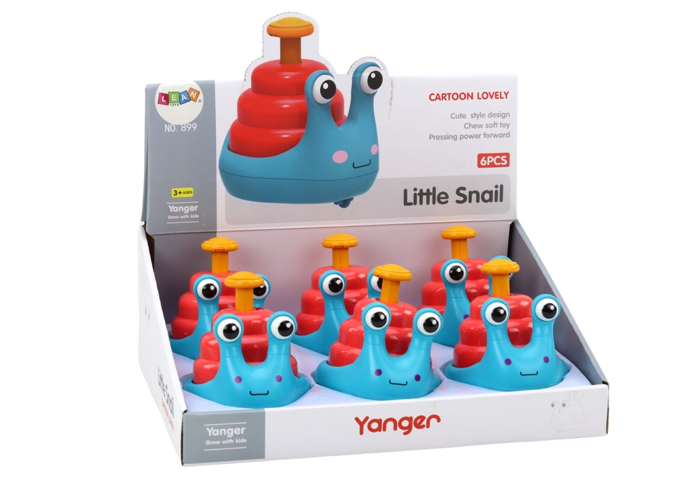 Wesoły Ślimak Na Kółkach Jeżdżący Niebiesko-Czerwo