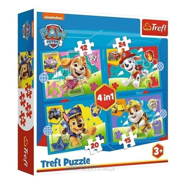 Puzzle - 4w1 - Biegnące Pieski - 34628