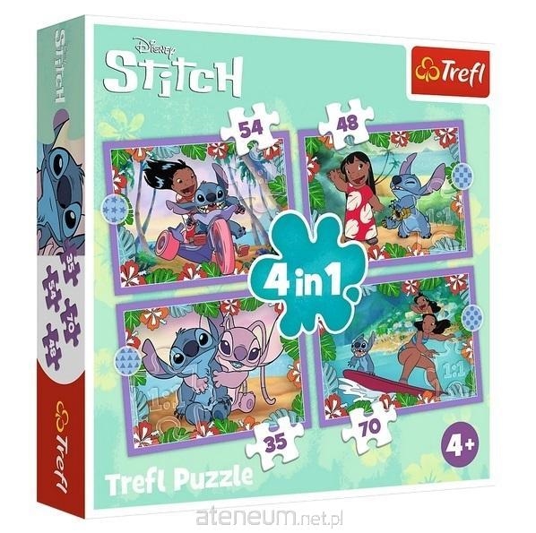 Puzzle - 4w1 - Szalony dzień Lilo and Stitch - Dis