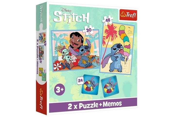 PUZZLE 2w1+memos Wesoły dzień Lilo_Stitch 93585