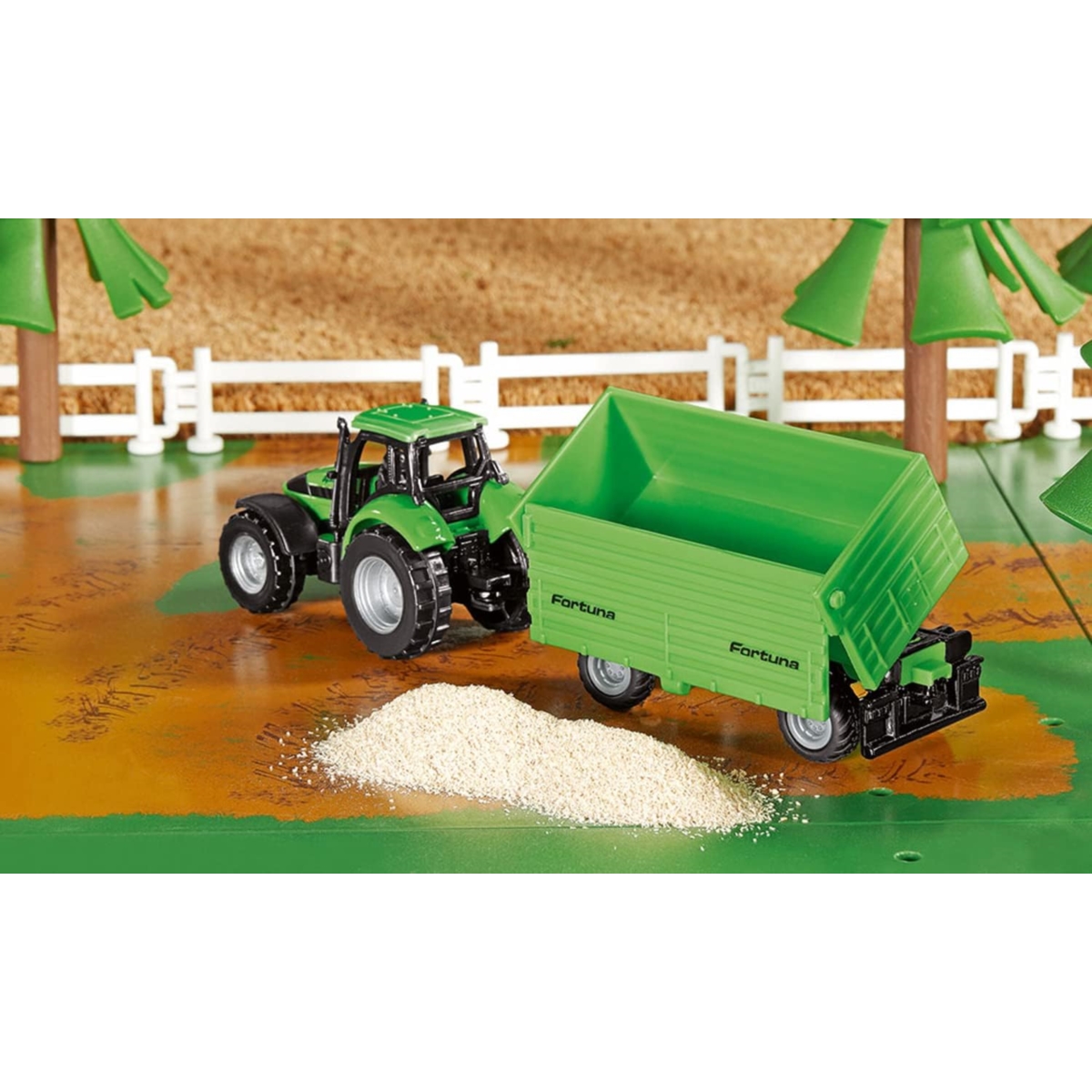 SIKU 16 Traktor DEUTZ-FAHR z przyczepą 1606