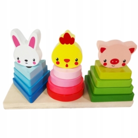 Drewniane piramidy zwierzęta SmilyP.SPW84985 49856