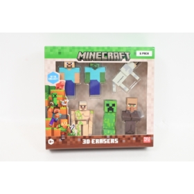 MINECRAFT 3D Erasers 6pack DeluxeBox vA 10937