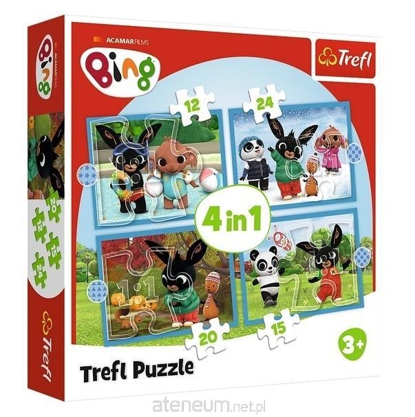 PUZZLE 4w1 12/15/20/24 Wesoły Bing 34631