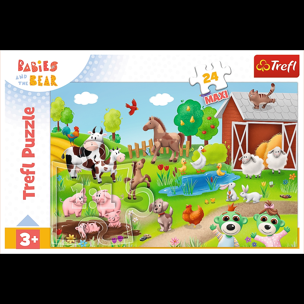 PUZZLE MAXI 24 Bobaski i zwierzęta/KAZSTUDIO 14372
